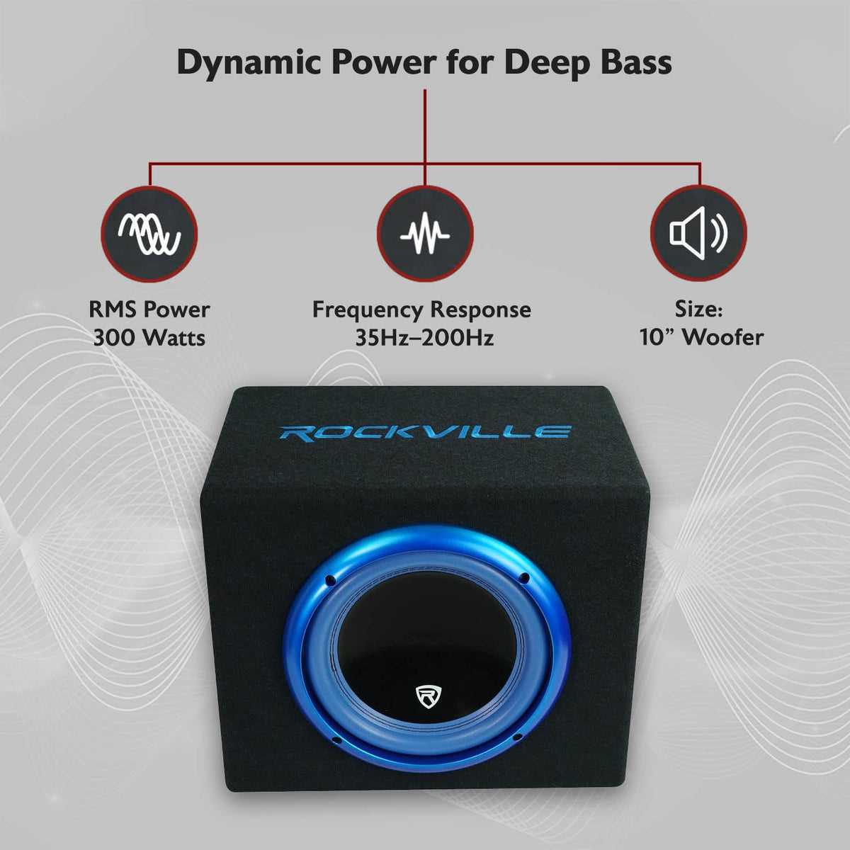10" Active Powered Car Subwoofer with Enclosure O3637