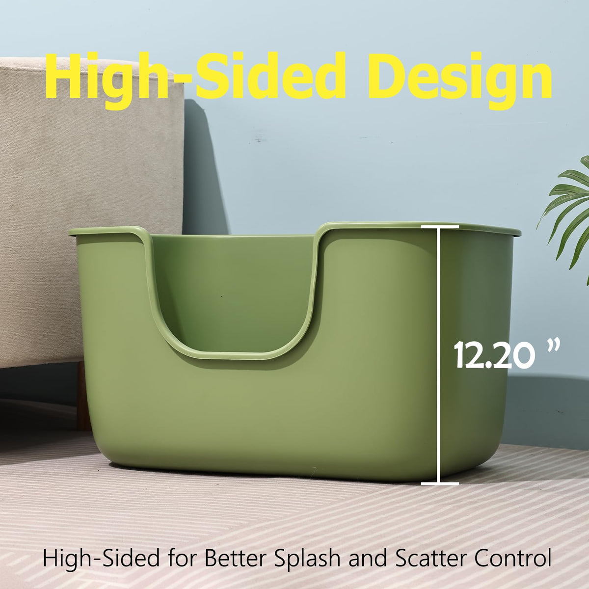 Extra Large Low Entry Cat Litter Box with High Sides A496431