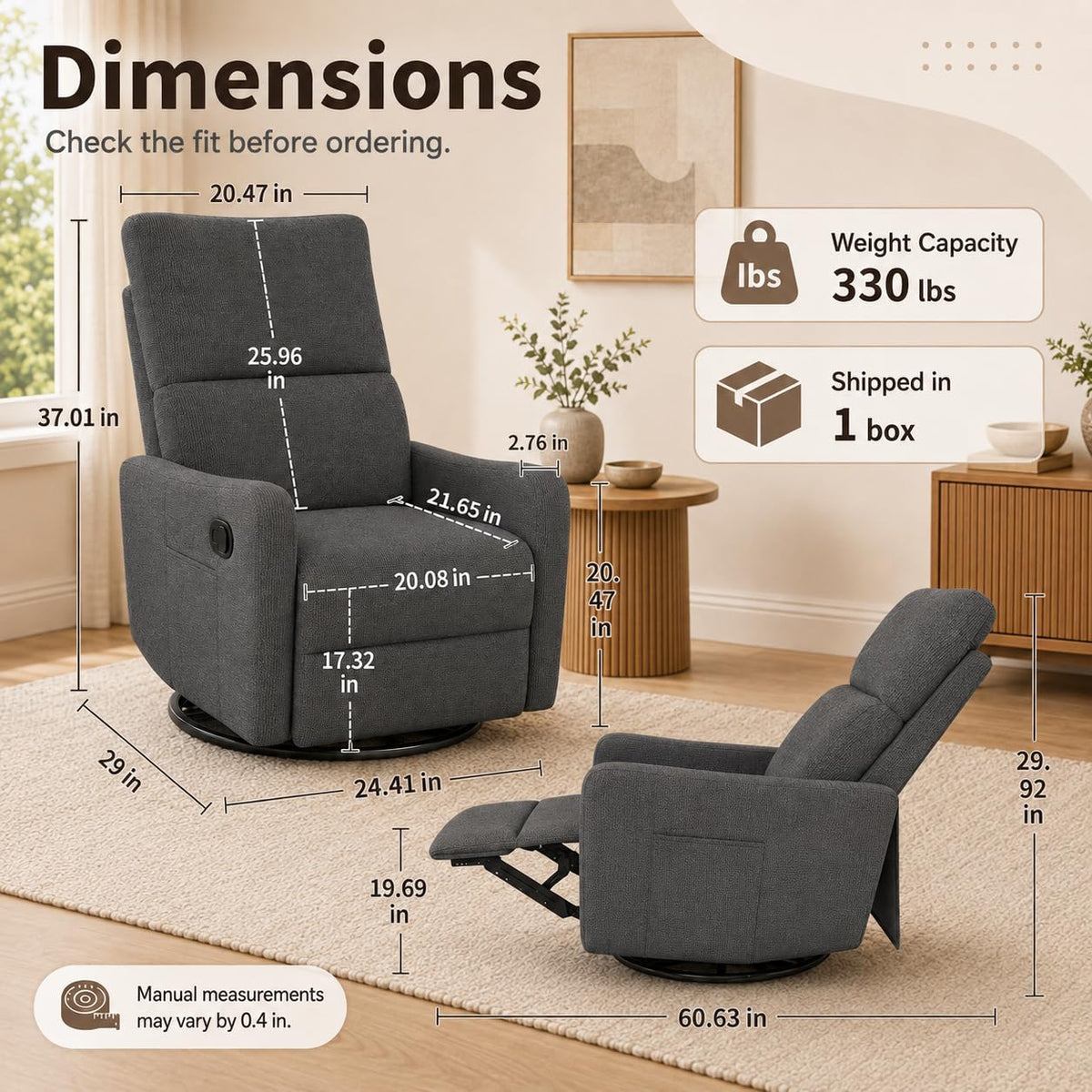 Swivel Rocker Recliner Chair V599214