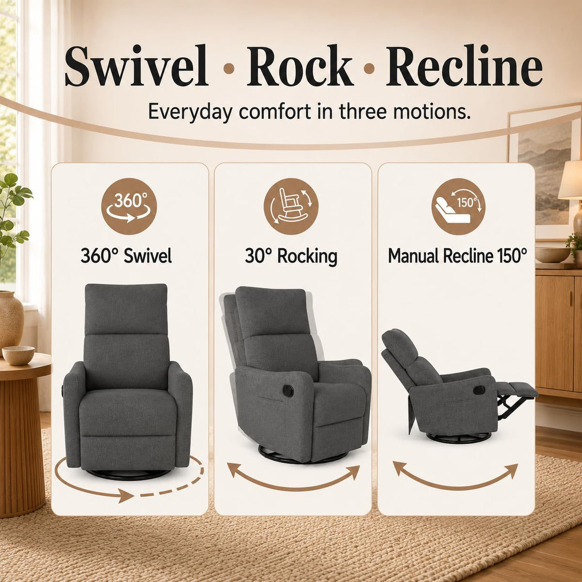 Swivel Rocker Recliner Chair V599214