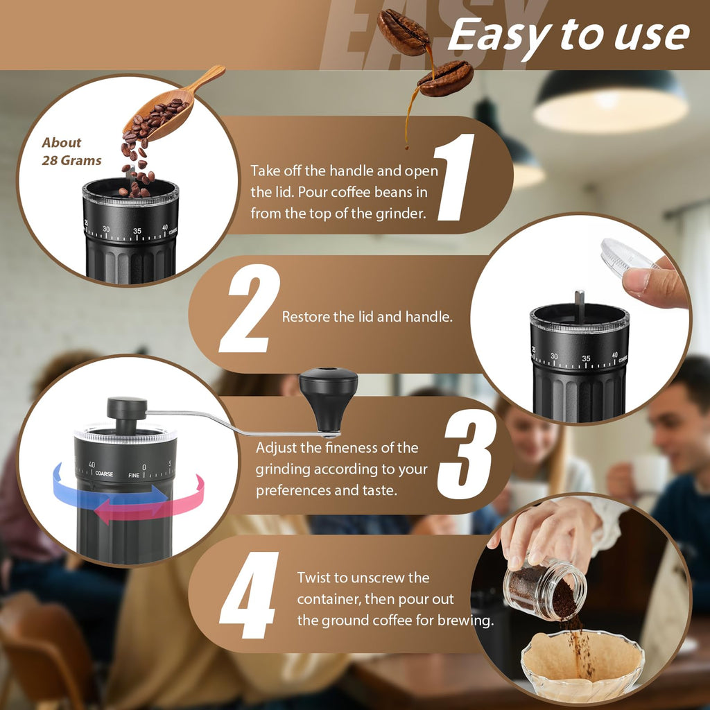 Manual Coffee Grinder with Ceramic Conical Burr F88671