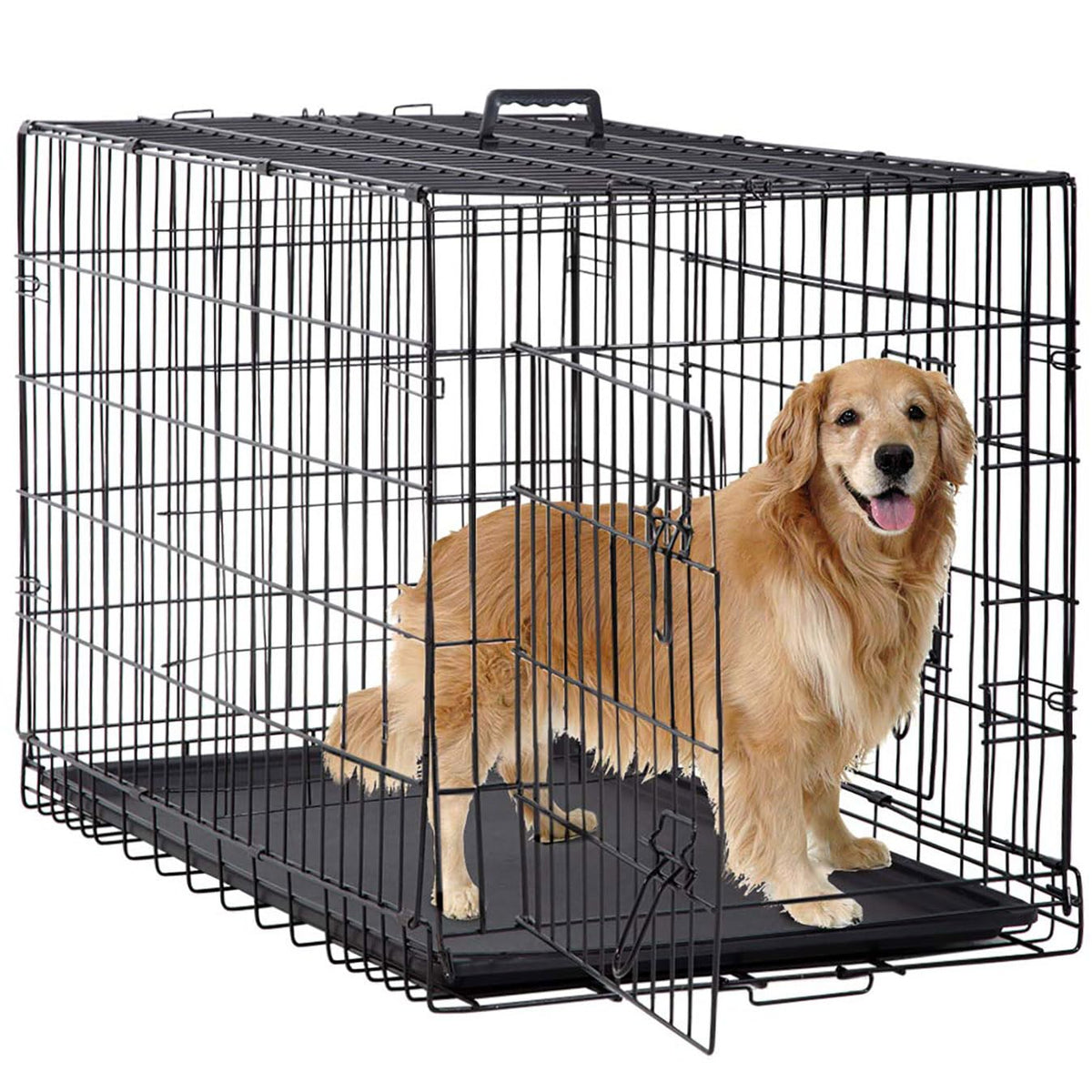 Black Foldable Metal Dog Crate L5004