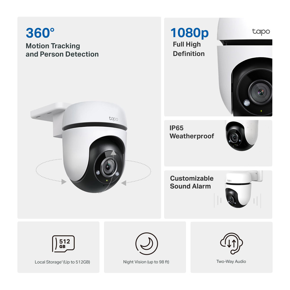 1080P Outdoor Wired Pan/Tilt Security Camera H675