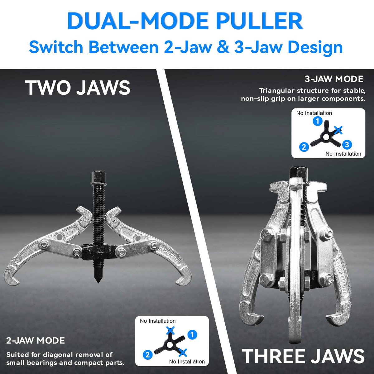 3 Pcs Reversible 3 Jaw Puller Set U17343