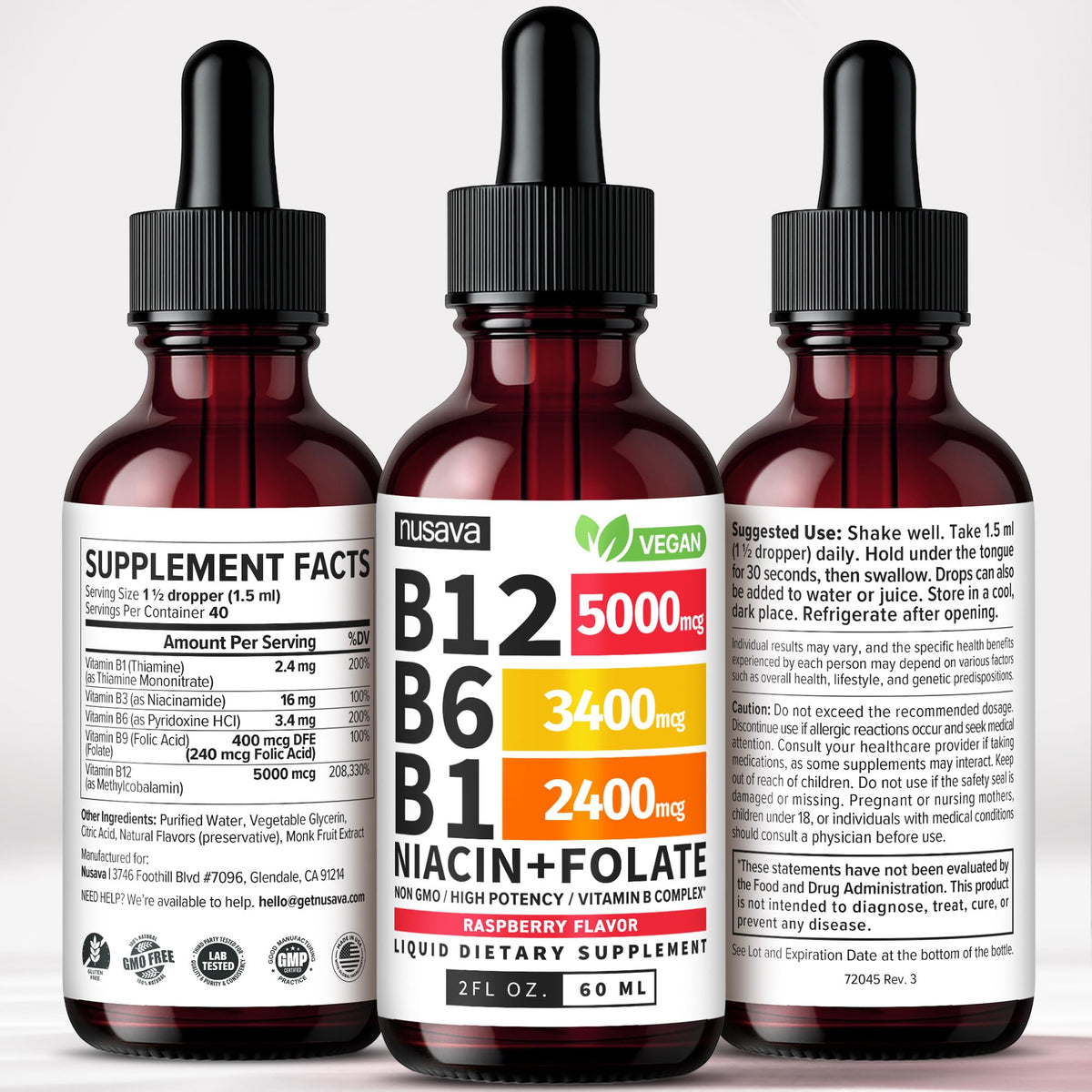 Vitamin B12 5000mcg Liquid Drops Pack of 4 C338