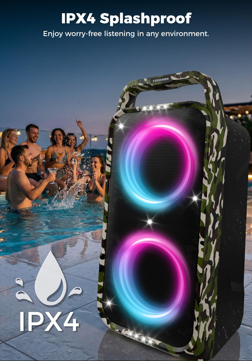Portable Bluetooth Speaker 240W Loud Bass 15 Hours Battery P12402
