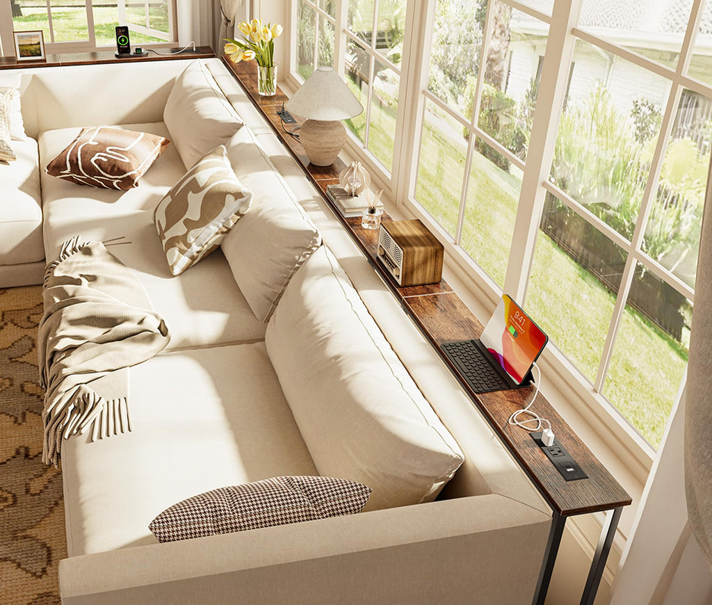 118 Inch Sofa Table with Power Outlets Y3650
