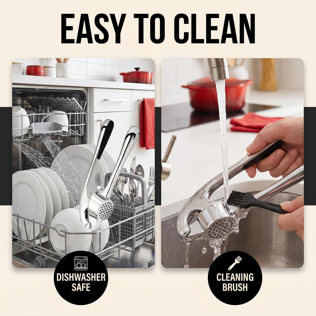 Stainless Steel 2 in 1 Garlic Press and Herb Scissors I8383
