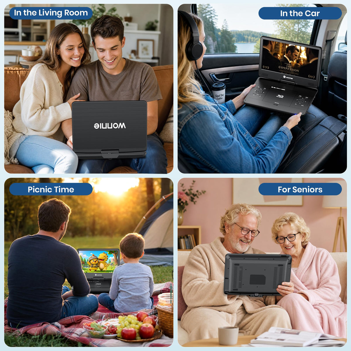 16.9" Portable Blu Ray Player with 14.1" 1080P Swivel Screen A163873