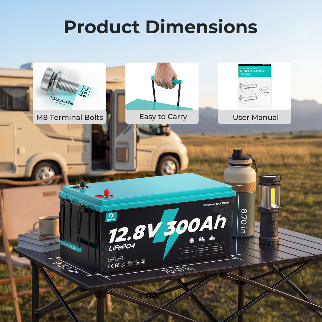 12V 300Ah LiFePO4 Deep Cycle Lithium Battery 2Pack J9906