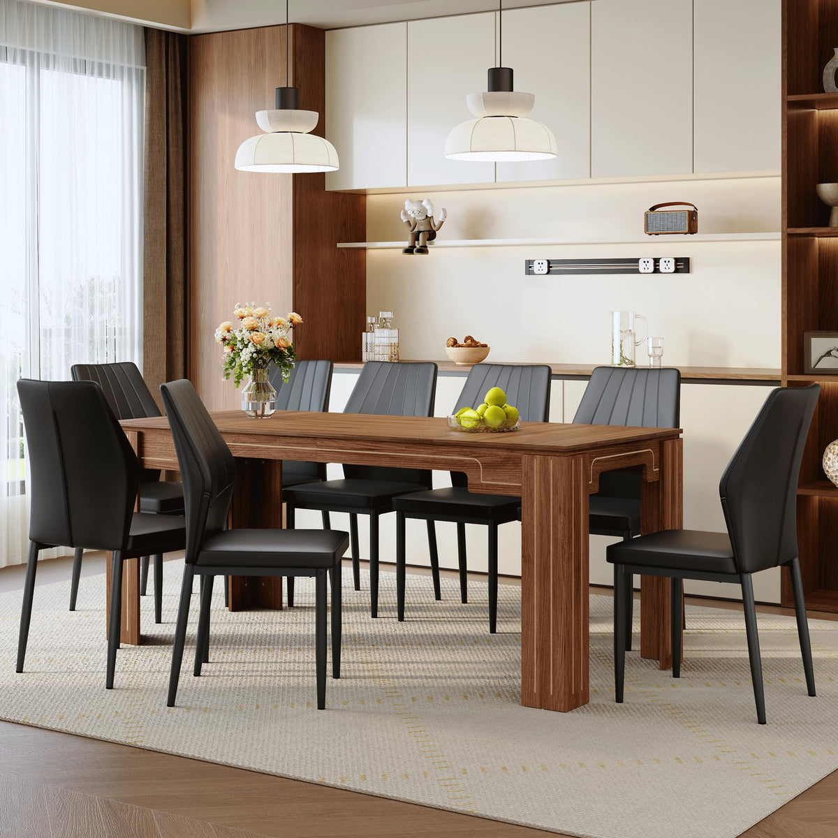71 Inch Dining Table Set with 8 Chairs C3806