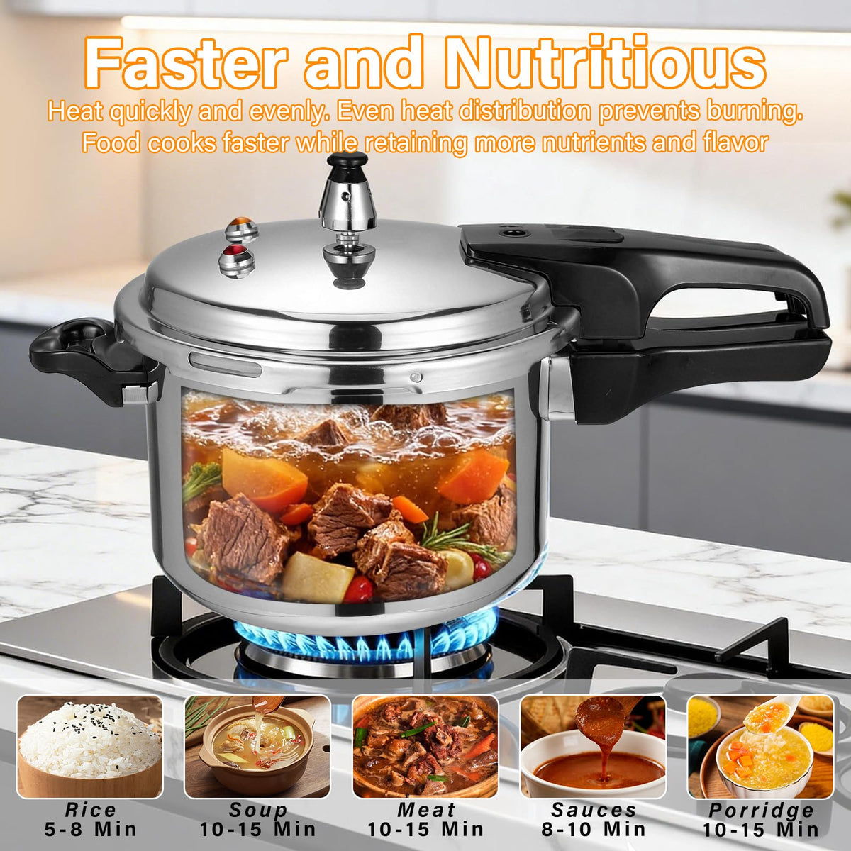 4.2 Quart Aluminum Stovetop Pressure Cooker V75654