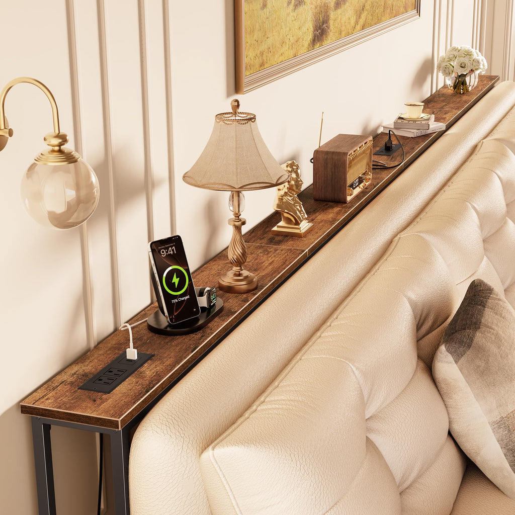 118 Inch Sofa Table with Power Outlets Y3650