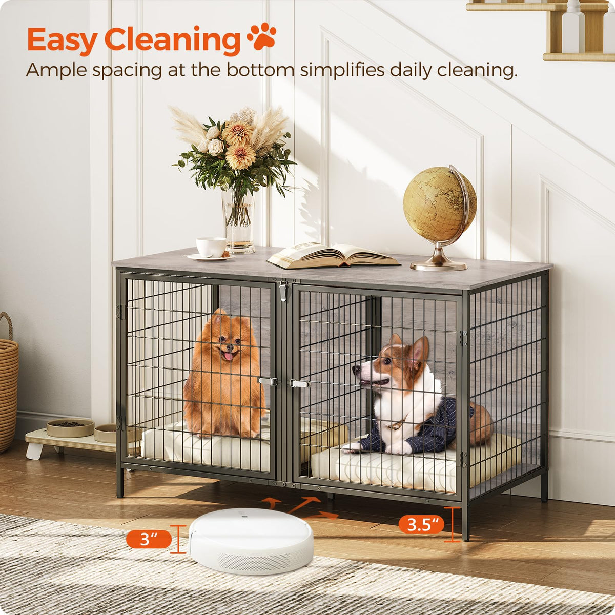 Greige Dog Crate Furniture G507958
