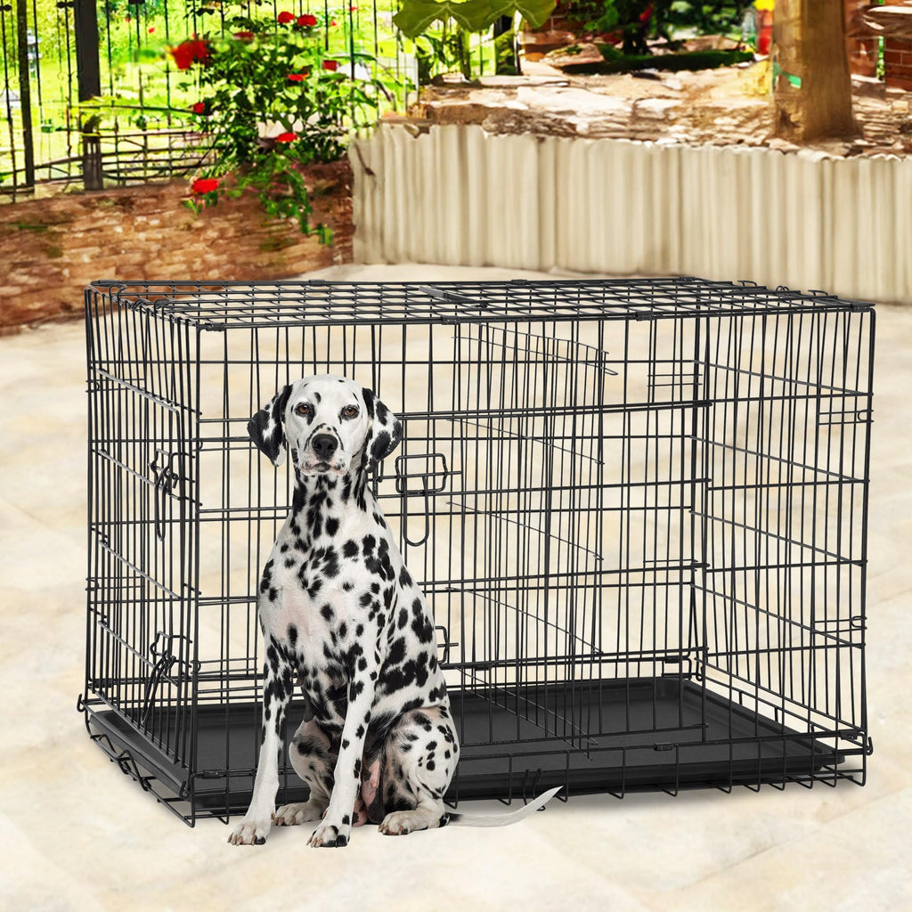Black Foldable Metal Dog Crate L5004