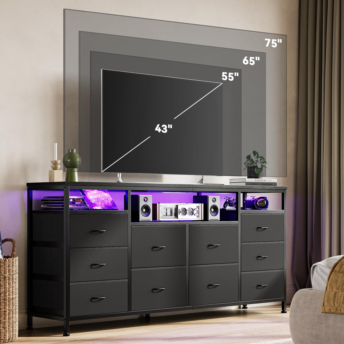 Dresser TV Stand with LED Lights G116332
