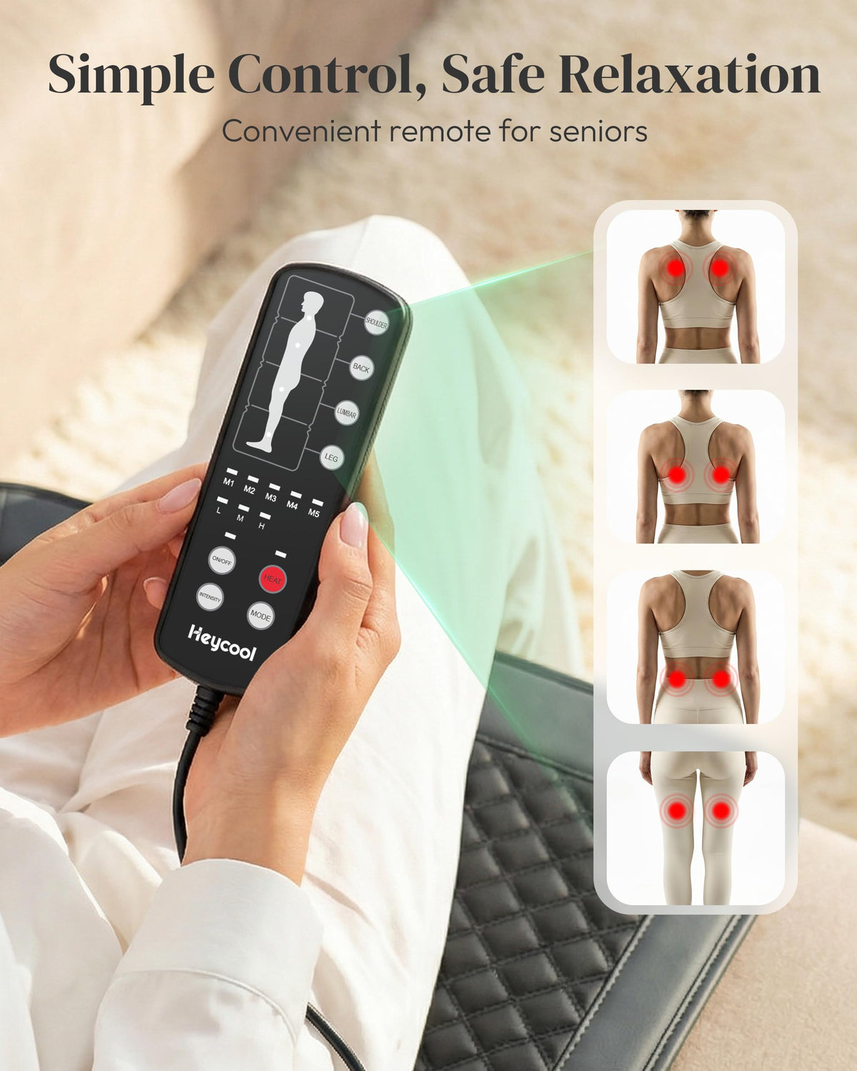 Full Body Massage Mat with Heat, 10-Motor Vibration Massage Pad, Foldable Memory Foam A117