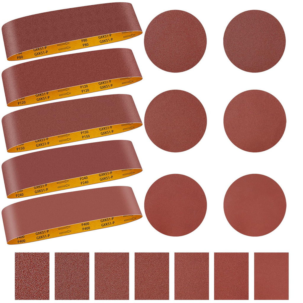 4 x 36 inch 11 Pc Sanding Belts and 6" Self Stick Sanding Disc Set H748750