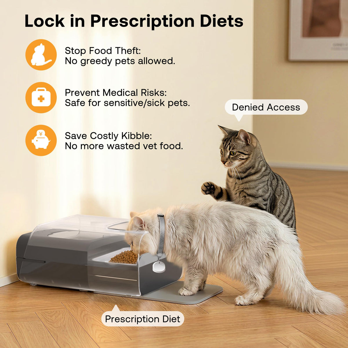 Automatic Cat Feeder with RFID Collar Sensor, Black E482729