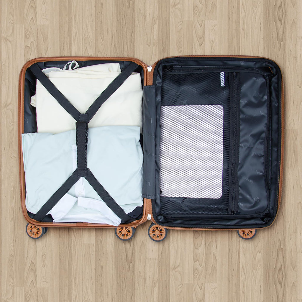 21" White Hardshell Carry On Luggage with Spinner Wheels T74745