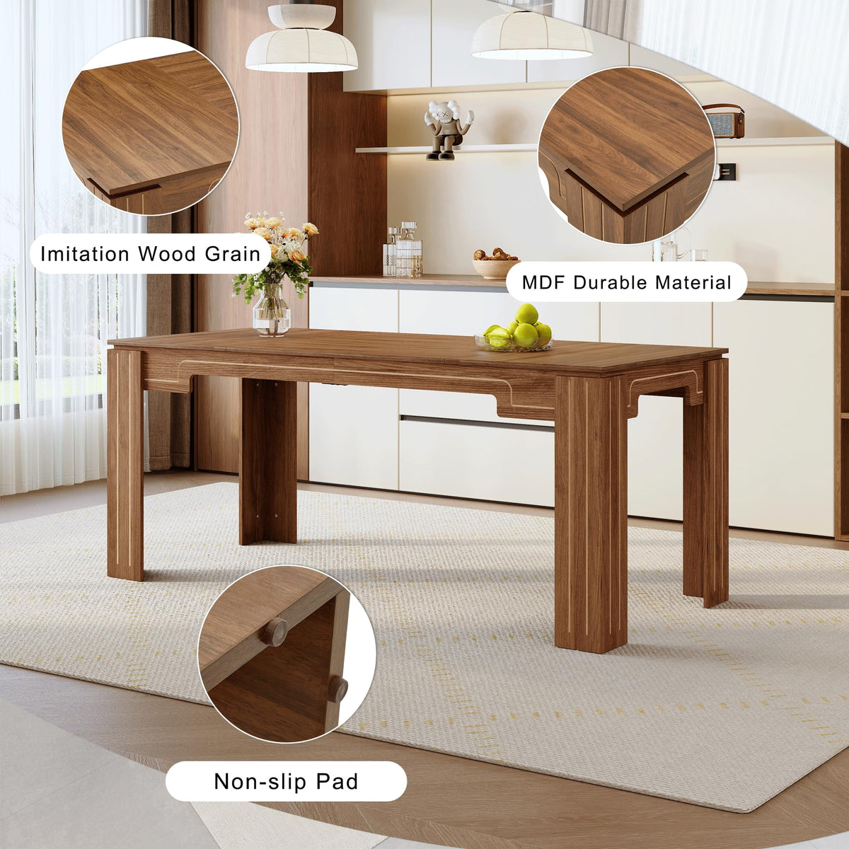 71 Inch Dining Table Set with 8 Chairs C3806