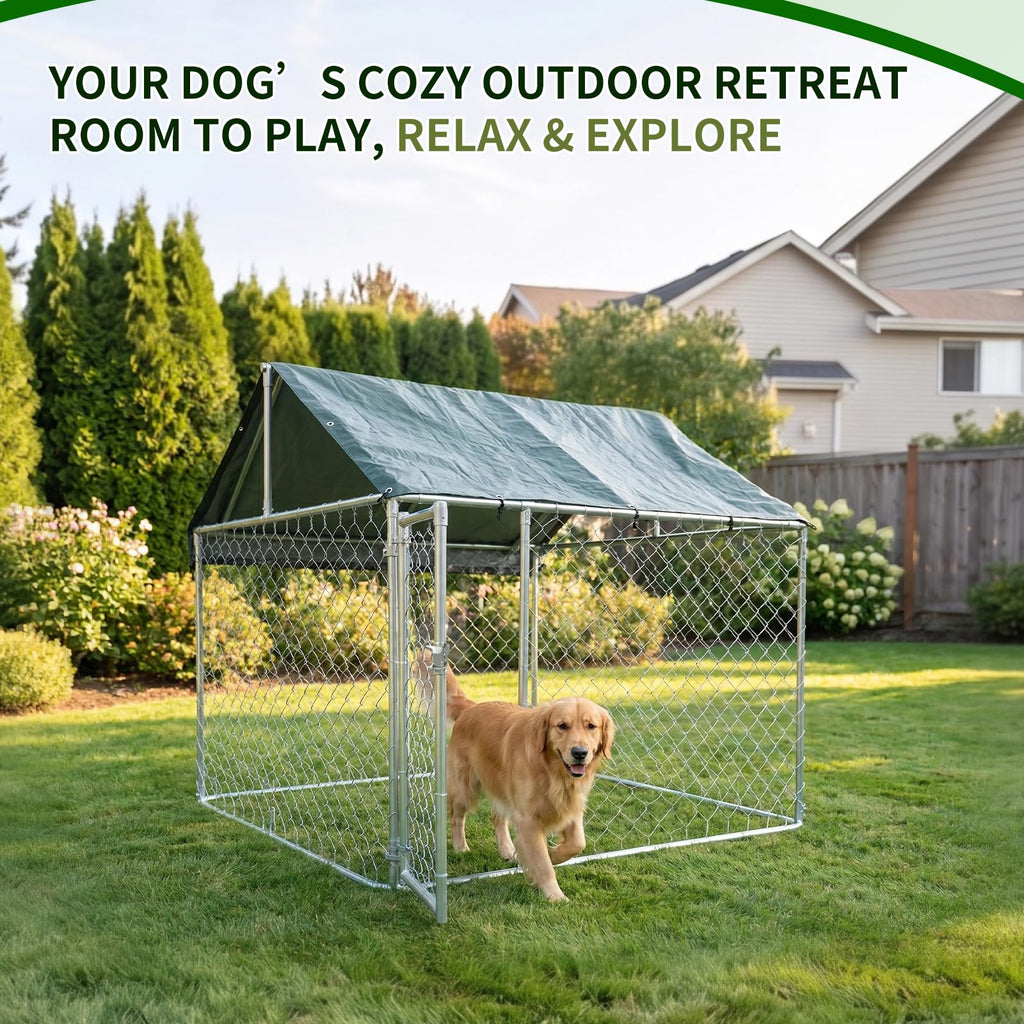 Heavy Duty Outdoor Dog Kennel Galvanized Steel Enclosure L28771