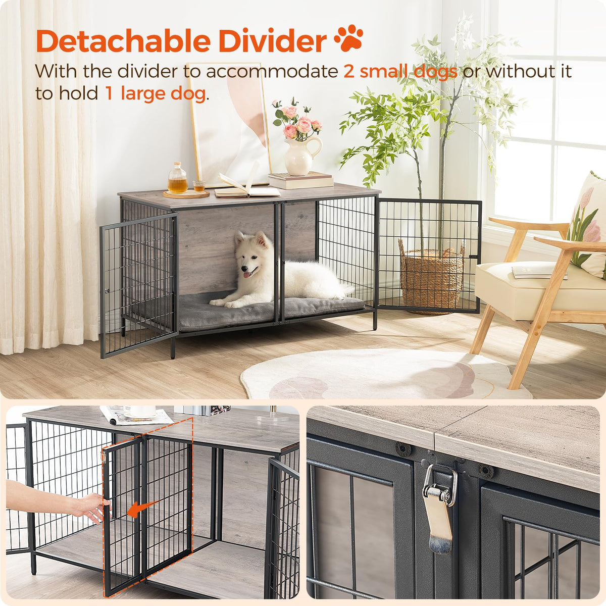 Greige Dog Crate Furniture G507958