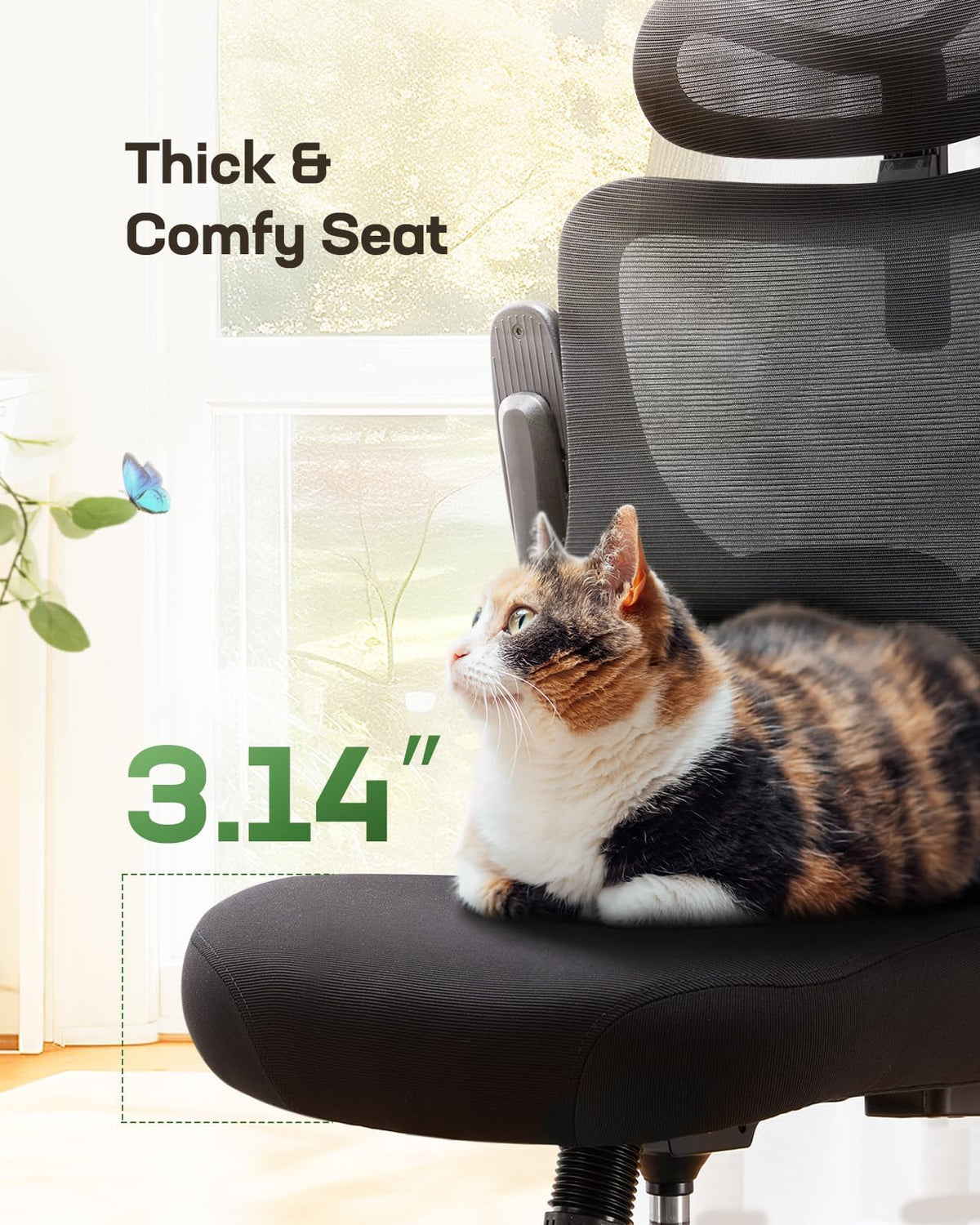 Ergonomic Office Chair with High Back Mesh and Adjustable Lumbar Support F1379