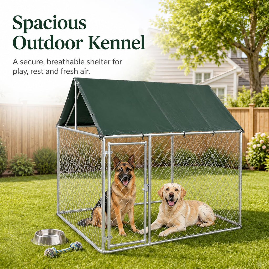 Heavy Duty Outdoor Dog Kennel Galvanized Steel Enclosure L28771