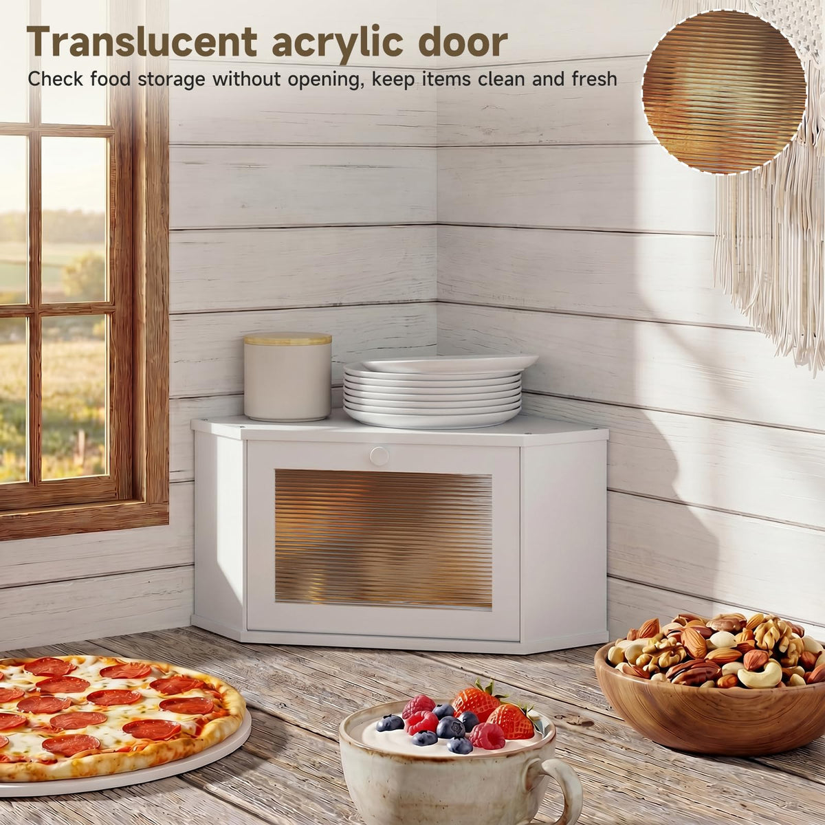 White Medium Bread Box N7477