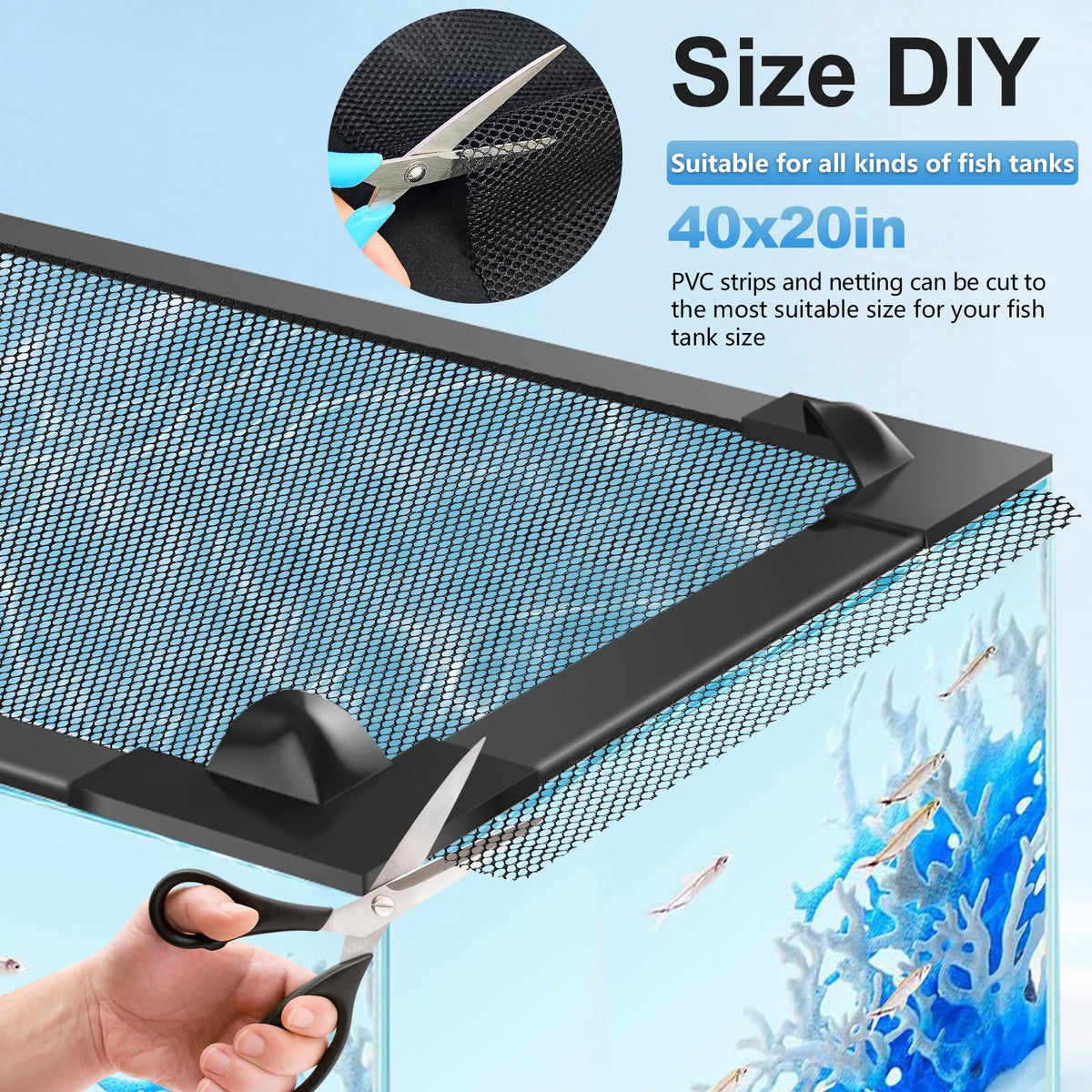 Magnetic Mesh Aquarium Cover B296
