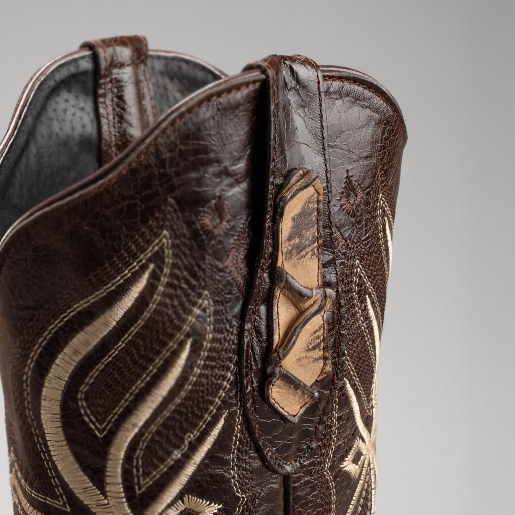 Leather Print Embroidered Square Toe Cowboy Boots G591028