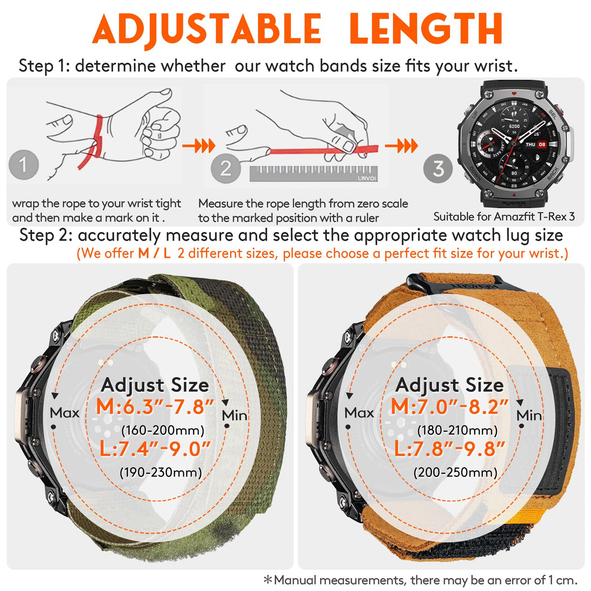 Watch Bands Compatible with Amazfit T-Rex 3 and T-Rex 3 Pro (48mm) V3542