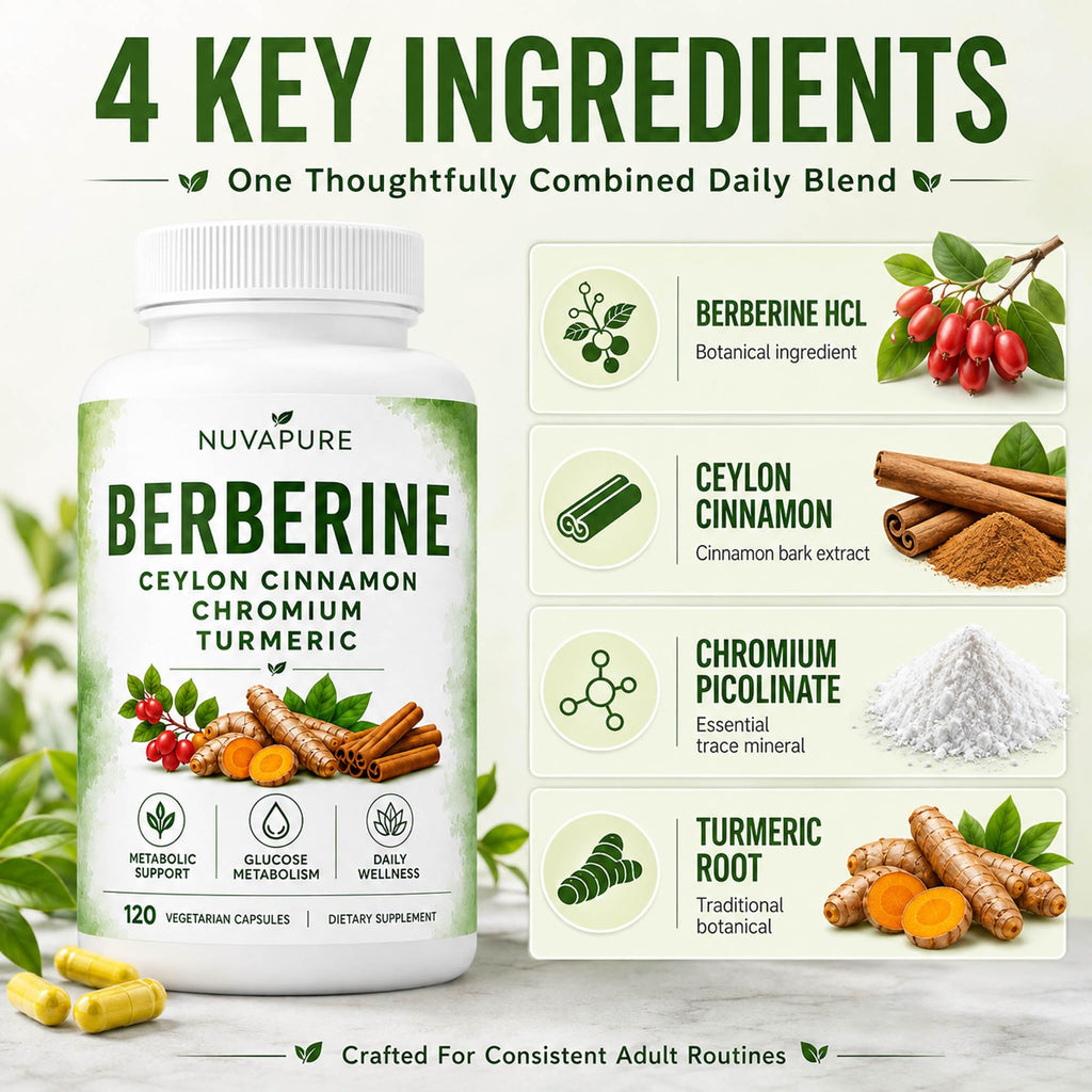 Berberine with Ceylon Cinnamon, Chromium & Turmeric, 120 Vegetarian Capsules A3167