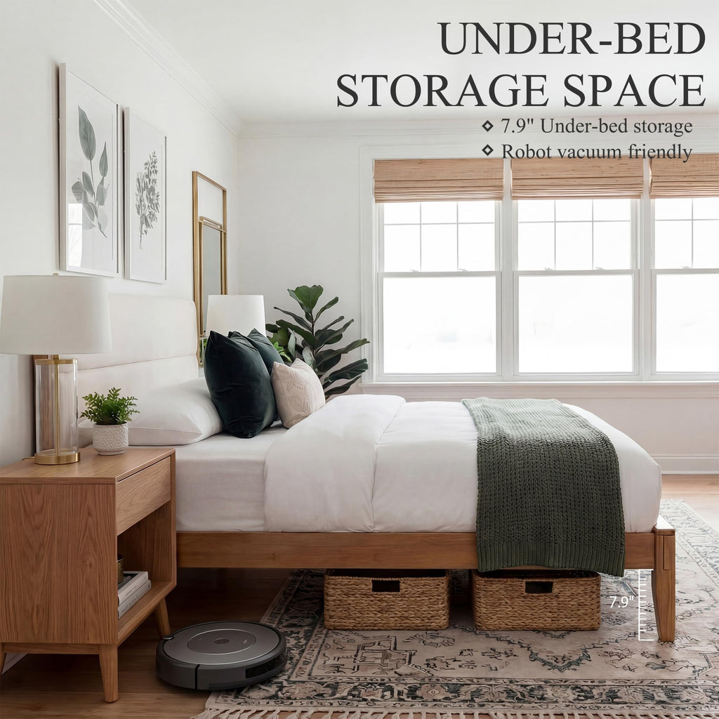 Solid Bamboo Queen Size Bed Frame with Headboard D725