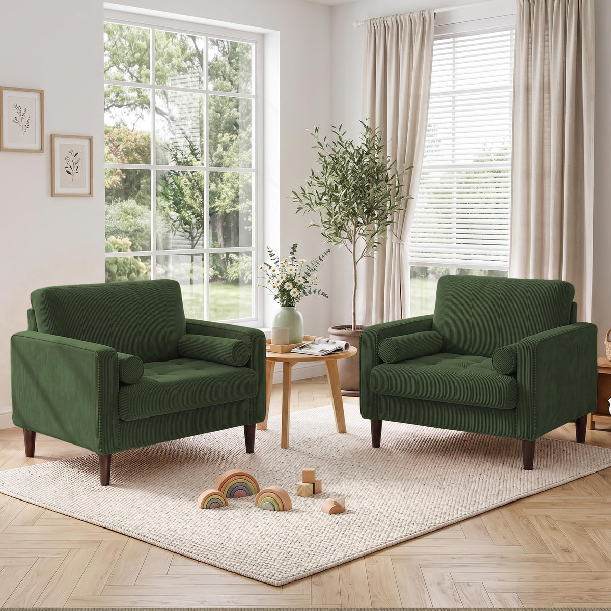 Green Accent Chairs Set of 2 L445