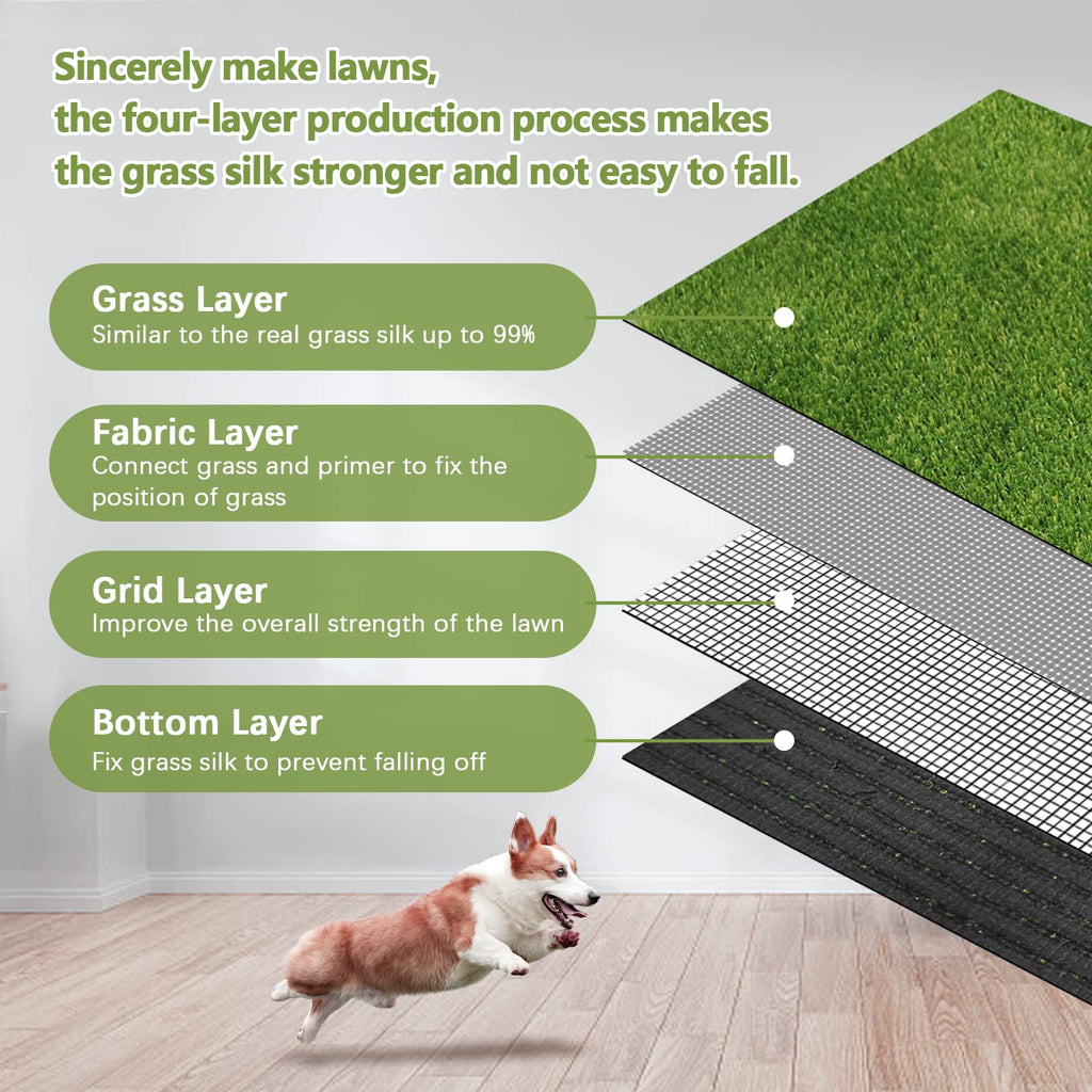 43.3 x 29.5 Inches Washable Artificial Grass Rug T856