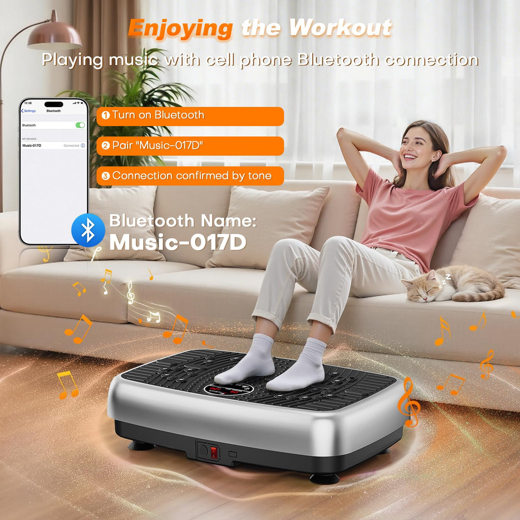 Vibration Plate Exercise Machine with Resistance Bands W87197