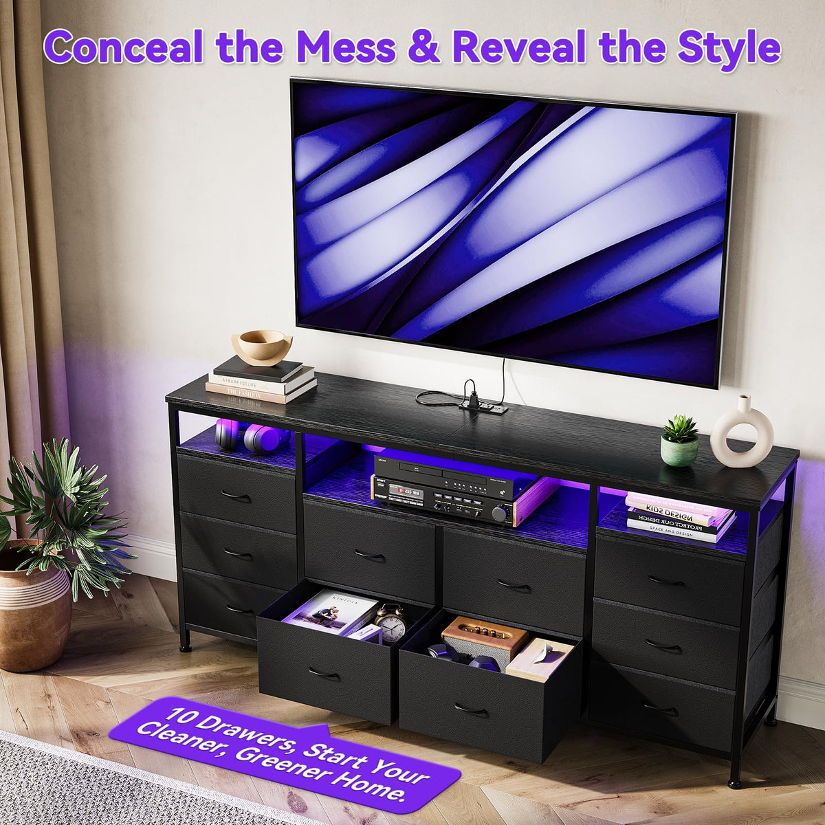 Dresser TV Stand with LED Lights G116332