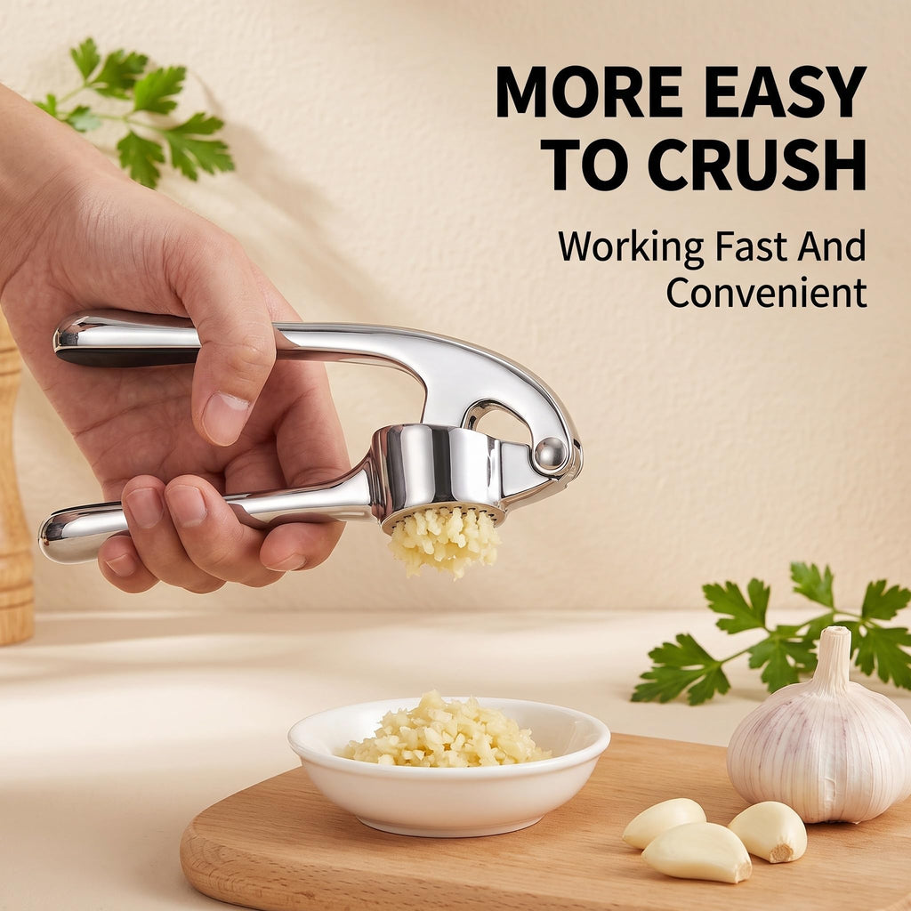 Stainless Steel 2 in 1 Garlic Press and Herb Scissors I8383