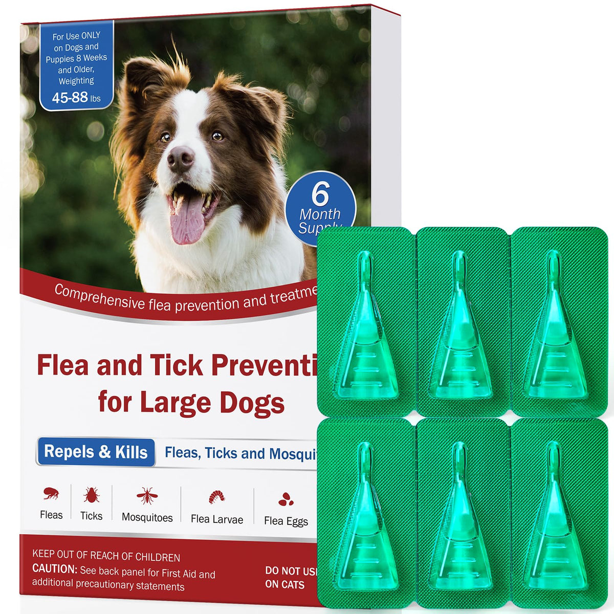 Flea and Tick Prevention for Large Dogs 45 to 88 lbs Y85486