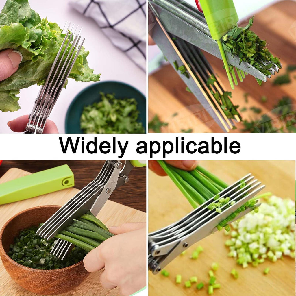Stainless Steel 2 in 1 Garlic Press and Herb Scissors I8383