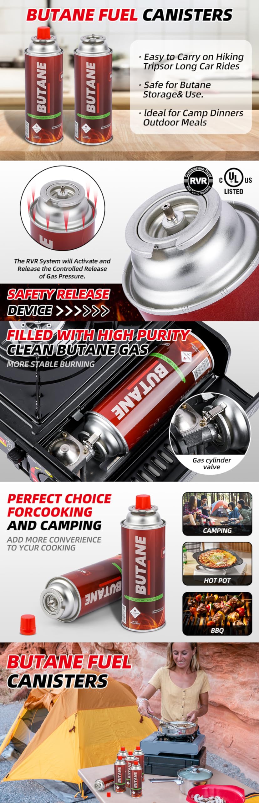 8 oz Butane Fuel Canisters, Pack of 28 A9406