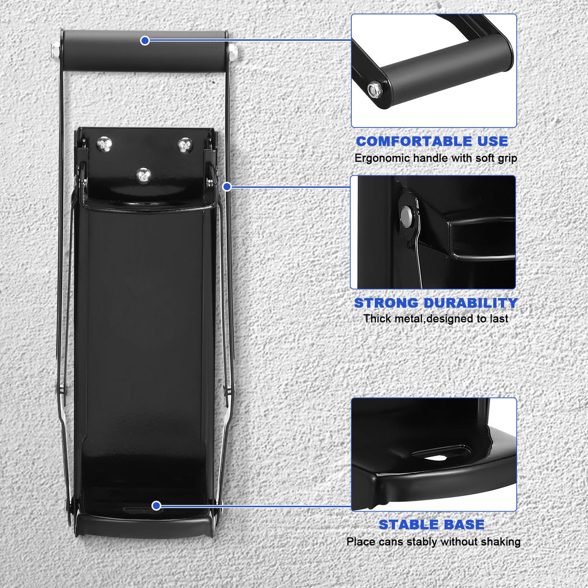 Stainless Steel Wall Mounted Can Crusher with Bottle Opener N99573