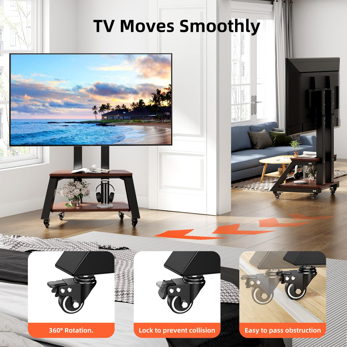 Rolling TV Cart with Wheels for 32-86 Inch TV W210485