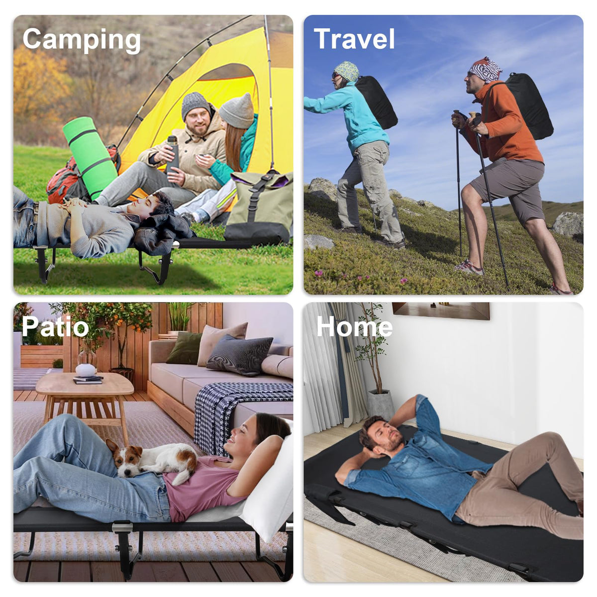 Ultralight Folding Camping Cot 4-Legs 352 lbs L85093