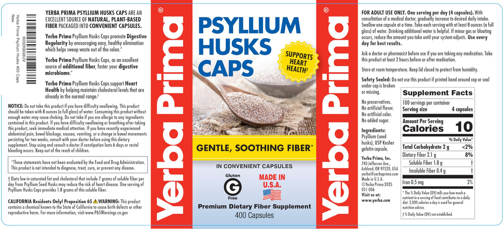 Psyllium Husks Caps 400 Capsules T1987
