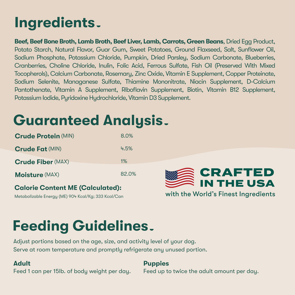 Grain Free Beef & Vegetables Wet Dog Food 12 Pack I2570