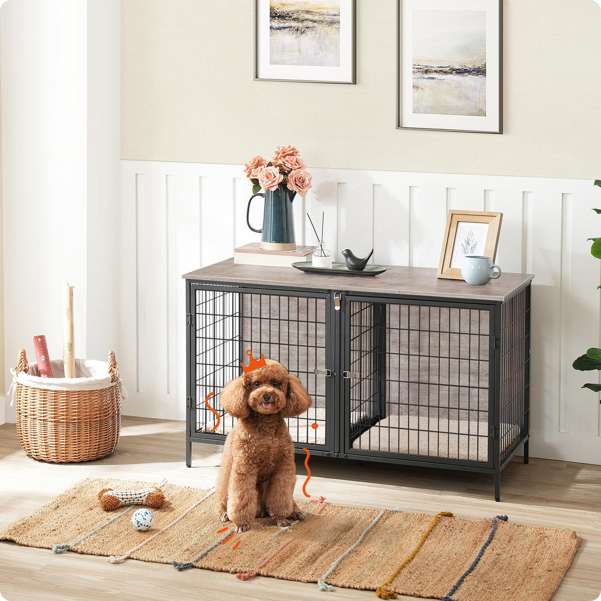 Greige Dog Crate Furniture G507958