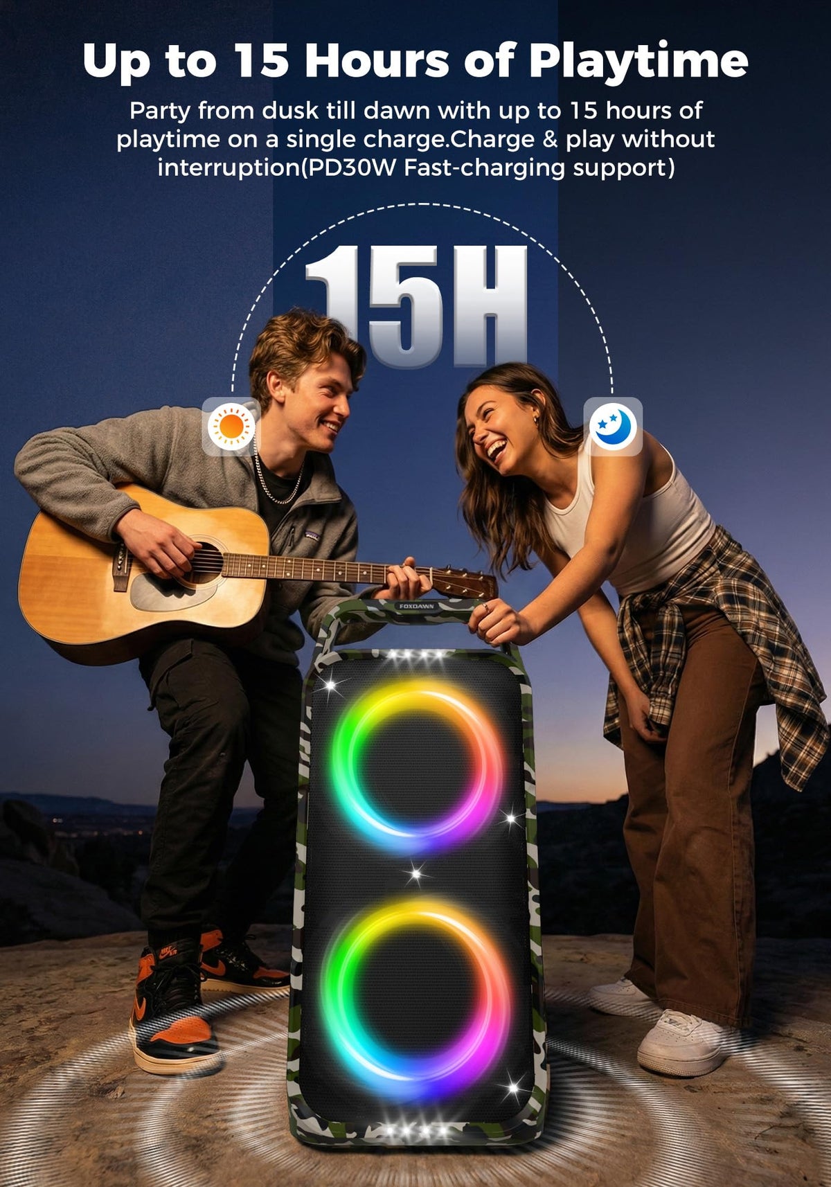 Portable Bluetooth Speaker 240W Loud Bass 15 Hours Battery P12402